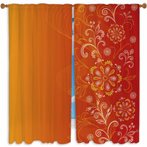 Abstract Floral Background Window Curtains 58704913