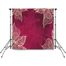 Abstract Floral Background With Flowers   Grunge In Burgundy Backdrops 61041516