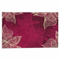 Abstract Floral Background With Flowers   Grunge In Burgundy Rugs 61041516
