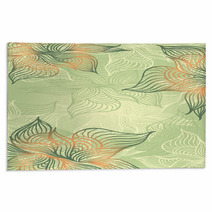 Abstract Floral Background With Flowers   Grunge In Green Color Rugs 61101182
