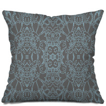 Abstract Floral Pattern On A Dark Background Pillows 47545119