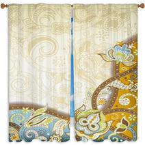 Abstract Floral Swirl Window Curtains 60141962