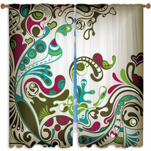 Abstract Floral Window Curtains 18161804