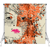 Abstract Floral Woman Backdrops 56933409