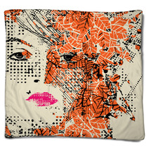 Abstract Floral Woman Blankets 56933409