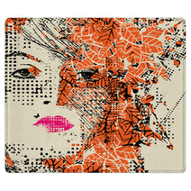 Abstract Floral Woman Rugs 56933409