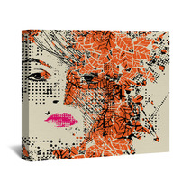 Abstract Floral Woman Wall Art 56933409