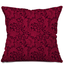 Abstract_flowers_red Pillows 51069374