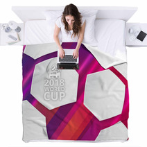 Abstract Football Background With Soccer Ball Shape Pattern Blankets 207881988