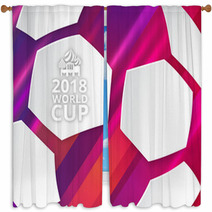 Abstract Football Background With Soccer Ball Shape Pattern Window Curtains 207881988