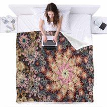 Abstract Fractal Floral Backgound Blankets 66604165
