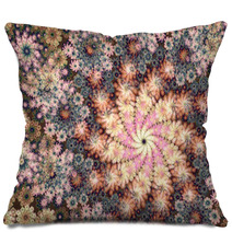 Abstract Fractal Floral Backgound Pillows 66604165