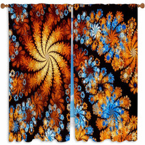 Abstract Fractal Floral Backgound Window Curtains 66299548