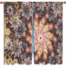 Abstract Fractal Floral Backgound Window Curtains 66604165