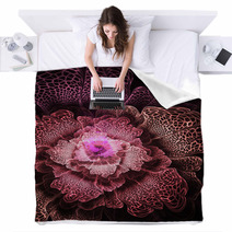Abstract Fractal Flower Blossom Blankets 57091817