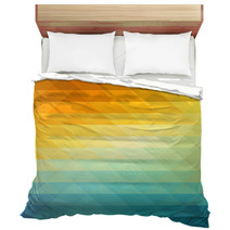 Abstract Geometric Background With Orange Blue And Yellow Triangles Summer Sunny Design Bedding 105973234
