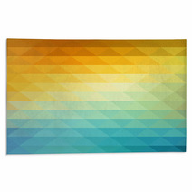 Abstract Geometric Background With Orange Blue And Yellow Triangles Summer Sunny Design Rugs 105973234