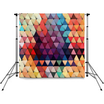 Abstract Geometric Background With Stylish Retro Color Tones. Backdrops 65707083