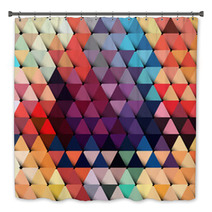 Abstract Geometric Background With Stylish Retro Color Tones. Bath Decor 65707083