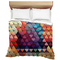 Abstract Geometric Background With Stylish Retro Color Tones. Bedding 65707083