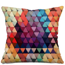 Abstract Geometric Background With Stylish Retro Color Tones. Pillows 65707083