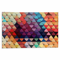 Abstract Geometric Background With Stylish Retro Color Tones. Rugs 65707083