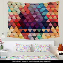 Abstract Geometric Background With Stylish Retro Color Tones. Wall Art 65707083