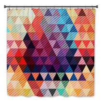 Abstract Geometric Background With Stylish Retro Colors Bath Decor 58525259