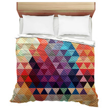 Abstract Geometric Background With Stylish Retro Colors Bedding 58525259