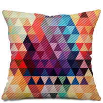 Abstract Geometric Background With Stylish Retro Colors Pillows 58525259