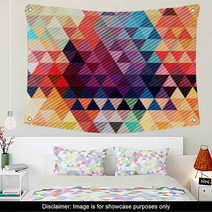 Abstract Geometric Background With Stylish Retro Colors Wall Art 58525259