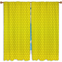 Abstract Geometric Pattern With Honeycombs Window Curtains 72000135