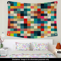Abstract Geometric Retro Pattern Seamless For Your Design Wall Art 62132037