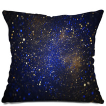 Abstract Glittering Texture With Golden And Blue Sparks Fantasy Fractal Design Digital Art 3d Rendering Pillows 202158252