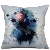 Abstract Gothic Woman Background Pillows 49823624