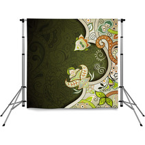 Abstract Green Floral Background Backdrops 61810680