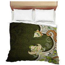 Abstract Green Floral Background Bedding 61810680