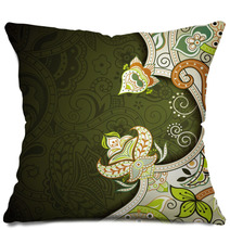 Abstract Green Floral Background Pillows 61810680