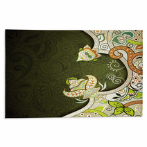 Abstract Green Floral Background Rugs 61810680