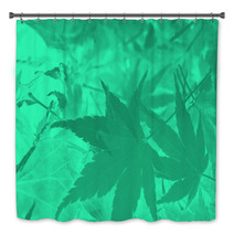 Abstract Green Leaf Background. Bath Decor 36587318