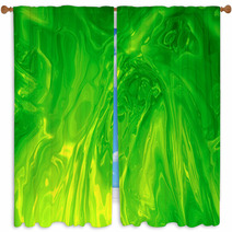 Abstract Green Plasma Background - Computer Generated. Window Curtains 69069106