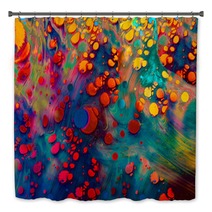 Abstract Grunge Art Background Texture With Colorful Paint Splashes Bath Decor 292148355