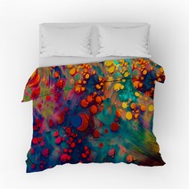 Abstract Grunge Art Background Texture With Colorful Paint Splashes Bedding 292148355