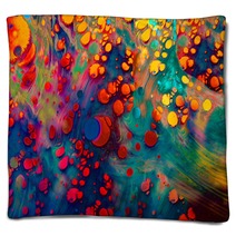 Abstract Grunge Art Background Texture With Colorful Paint Splashes Blankets 292148355