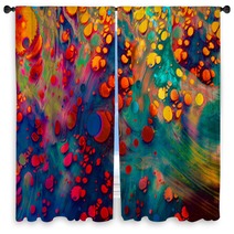 Abstract Grunge Art Background Texture With Colorful Paint Splashes Window Curtains 292148355