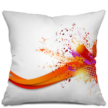 Abstract Grunge Wavy Background Pillows 64918470