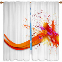 Abstract Grunge Wavy Background Window Curtains 64918470