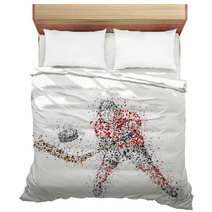 Abstract Hockey Player Bedding 42673365