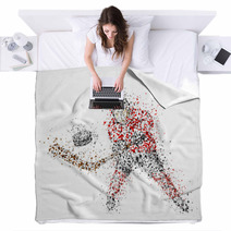 Abstract Hockey Player Blankets 42673365