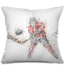 Abstract Hockey Player Pillows 42673365